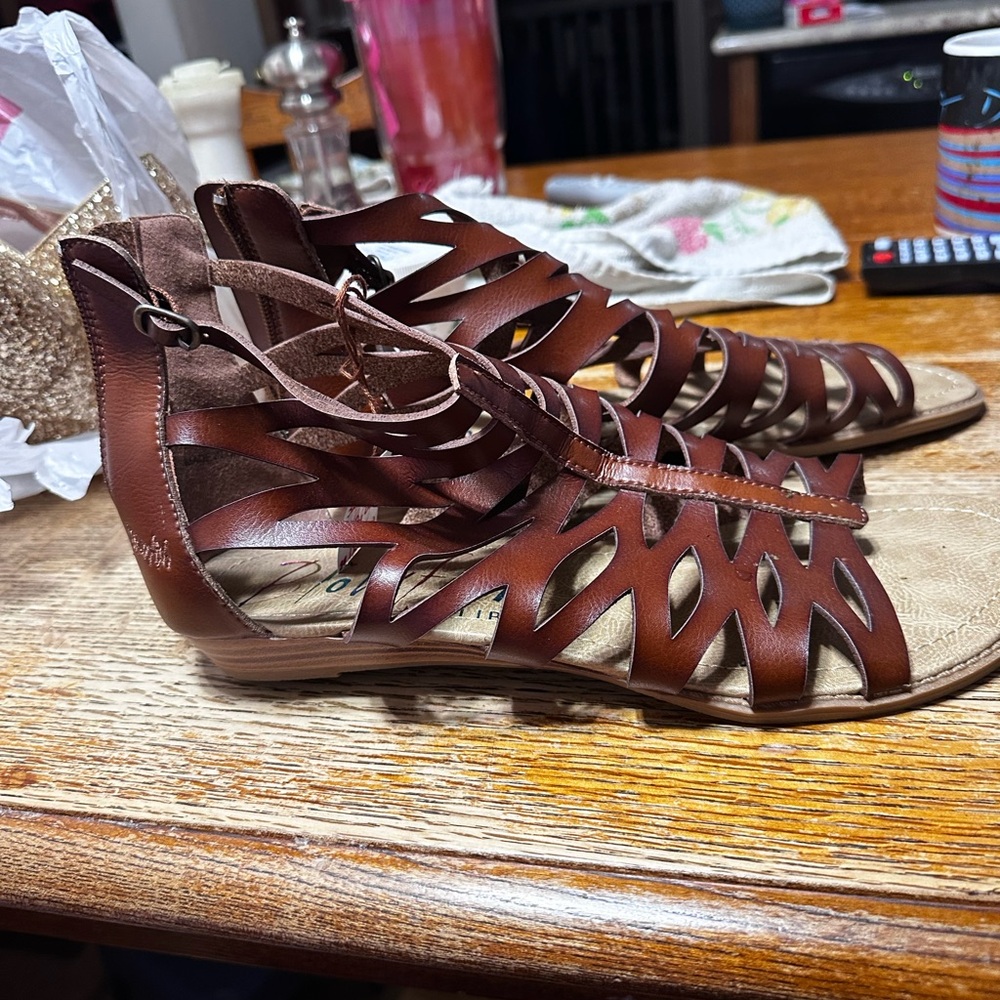US Size 12 EU 45 Blowfish Brown Gladiator Sandals